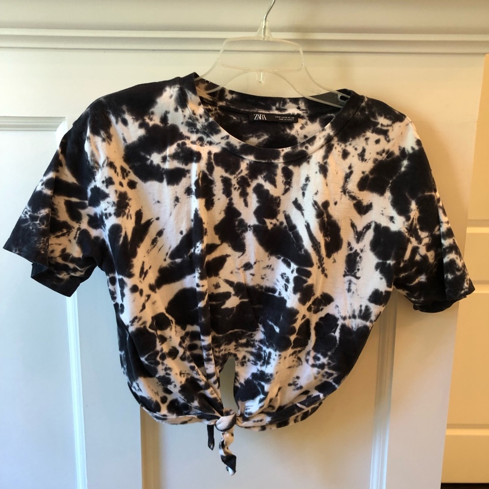 Zara crop tie dye shirt